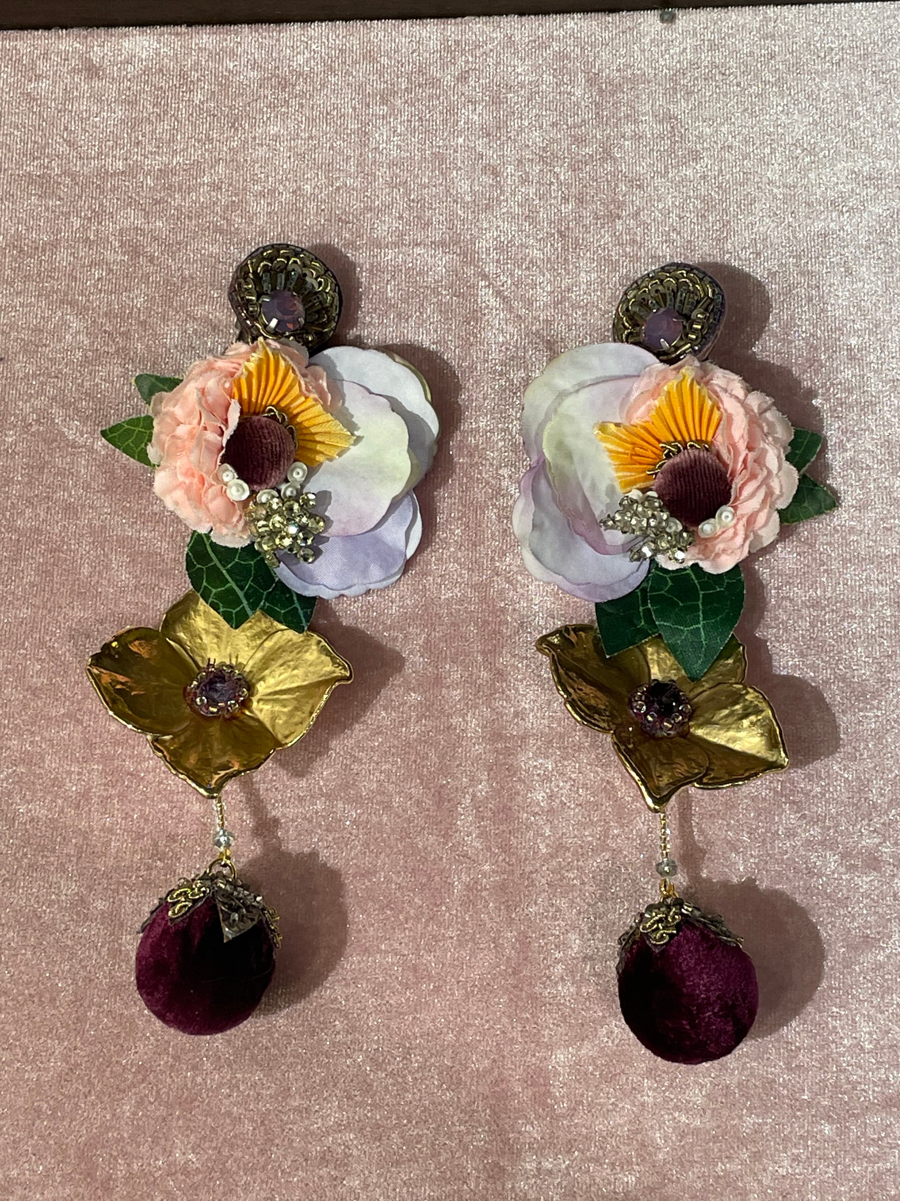Ranjana Khan Divine Floral Gold-tone Drop Earrings