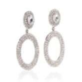 Alessandra Rich Crystal Drop Hoop Earrings — image 1
