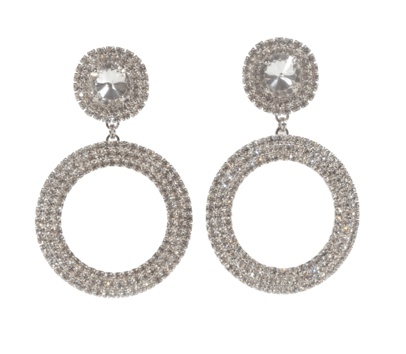 Alessandra Rich Crystal Drop Hoop Earrings