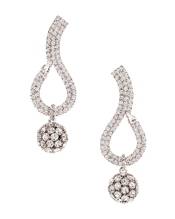 Alessandra Rich Sphere Rhinestone Earrings