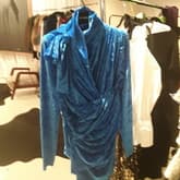 Balenciaga blue crushed velvet dress — image 1