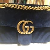 Gucci Blue Velvet Marmont Shoulder Bag — image 1