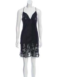 Christian Dior Silk Lace Detail Slip Mini Dress