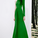 Alex Perry Pre-fall 2019 Alex Perry Julian-one Shoulder Satin Crepe Gown In Green — image 1