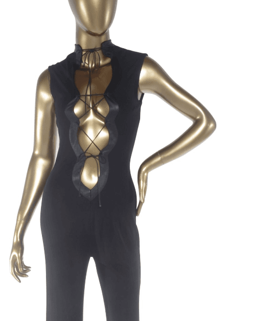 Escada Black Lace Up Front Jumpsuit