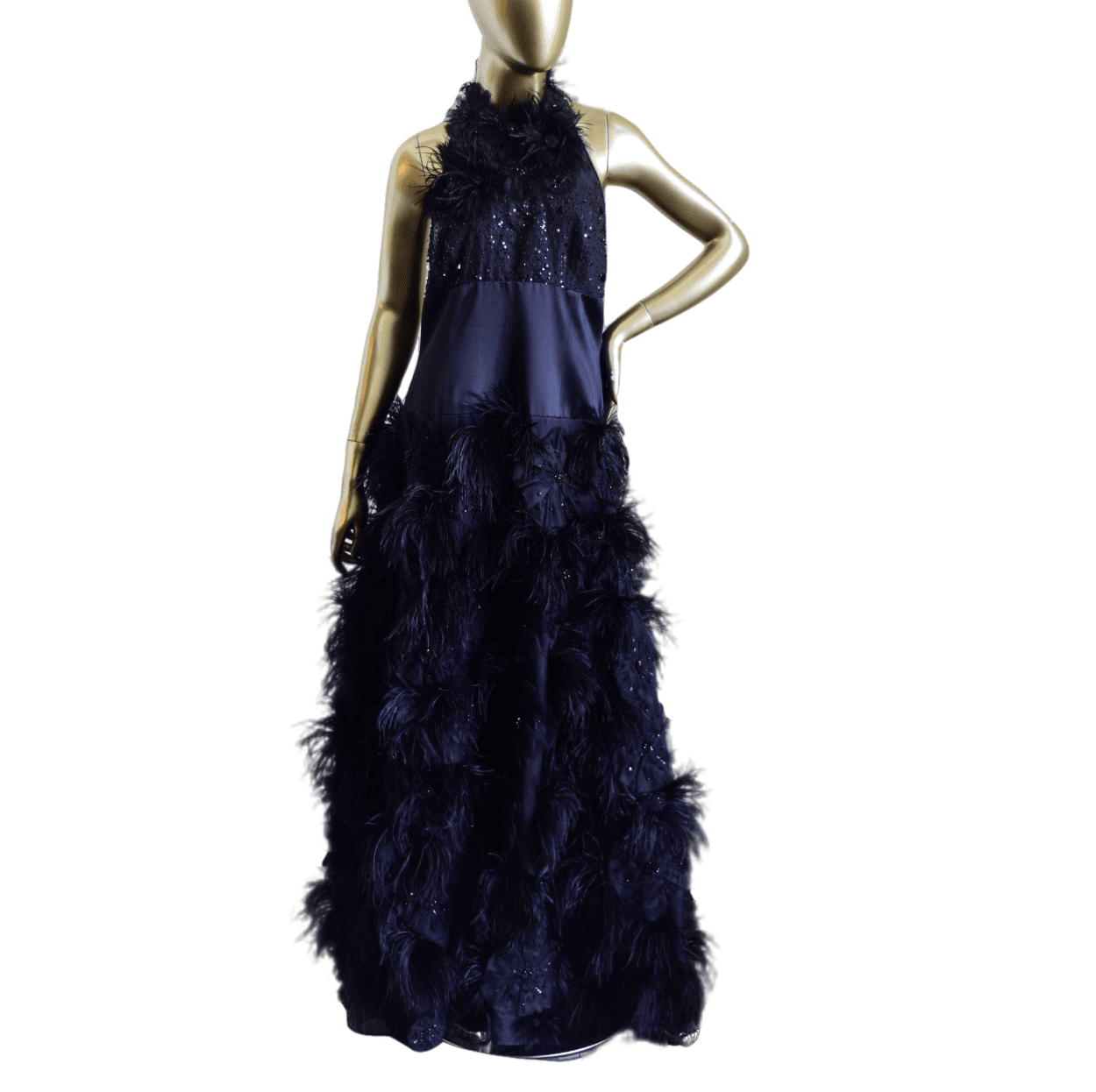 Escada Embellished Silk A-line Gown