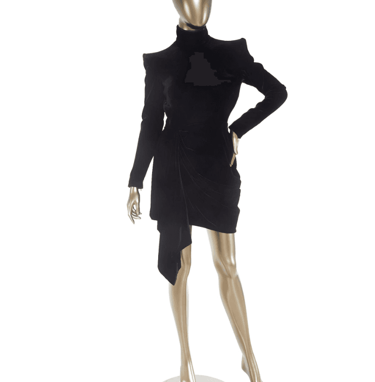 Alex Perry Velvet Mock Neck Cocktail Dress