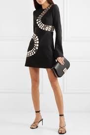 David Koma Mirrored Circle Embellished Mini Dress