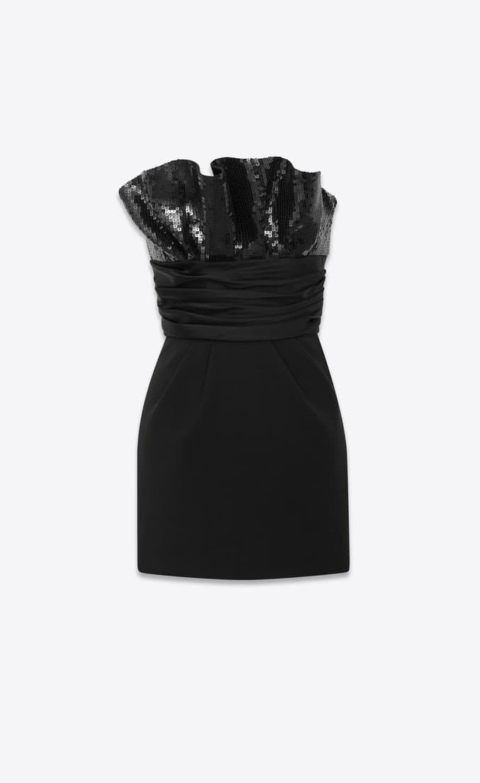 Saint Laurent Bustier Dress Embroidered With Sequins