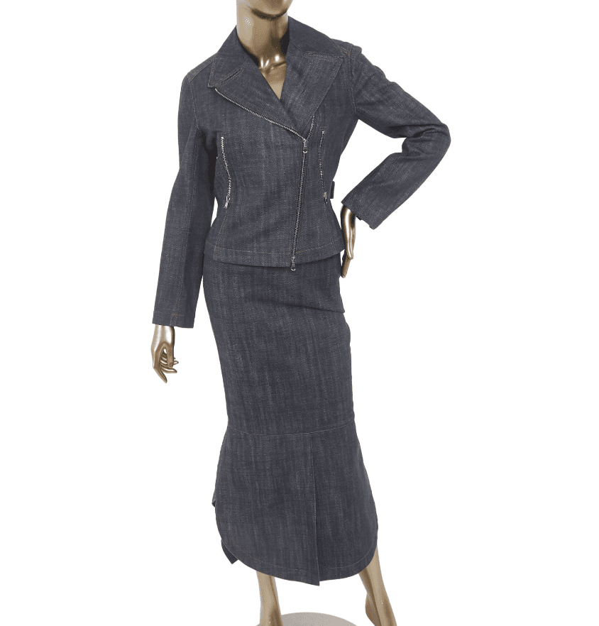 Alaïa Denim Midi Skirt Suit