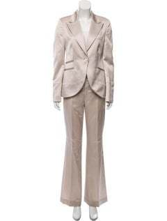Gucci Notch-lapel Mid-rise Pantsuit Blazer Champagne 4