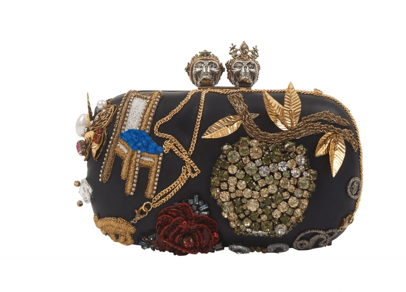 Alexander Mcqueen Black Embellished Clutch