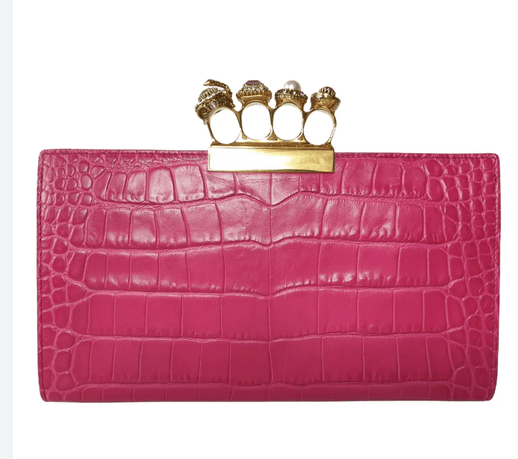 Alexander Mcqueen Pink Envelope Clutch
