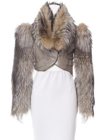 Hakaan Fur-trimmed Leather Jacket