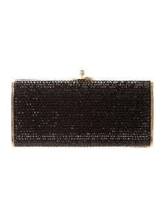Judith Leiber Black Embellished Evening Clutch