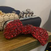 Alexander Mcqueen Red Bow Clutch — image 1