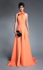 Maticevski Palma Gathered Cady Halterneck Gown