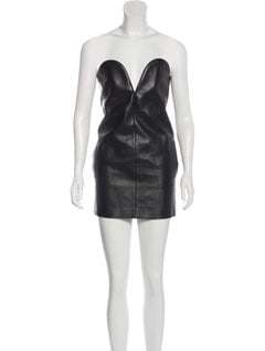 Saint Laurent Leather Mini Dress