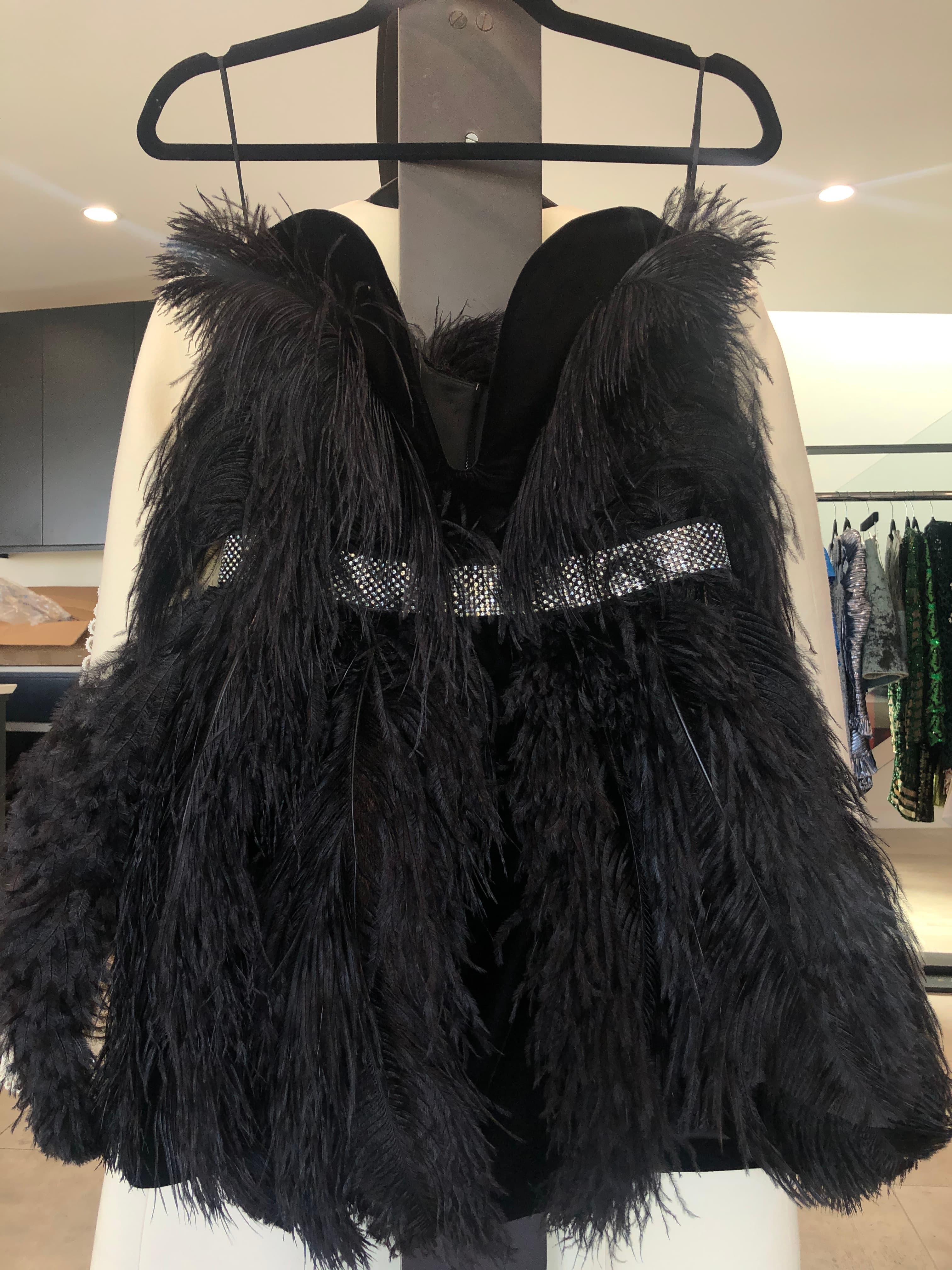 Raisa Vanessa Strapless Feather Dress