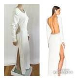 Alessandra Rich White Backless Long Sleeve Gown — image 2