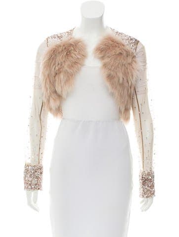 J. Mendel Fox Fur-accented Bolero/ Jacket