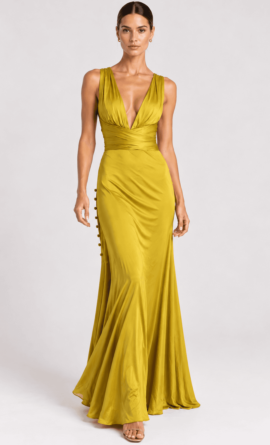 Vintage Versace Plunging Neckline Dress With Open Back