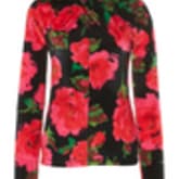 Richard Quinn Floral-print Satin Turtleneck Top & Skirt — image 1