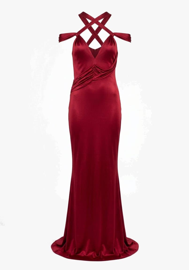 Gucci Tom Ford Fw 2003 Silk Criss-cross Gown