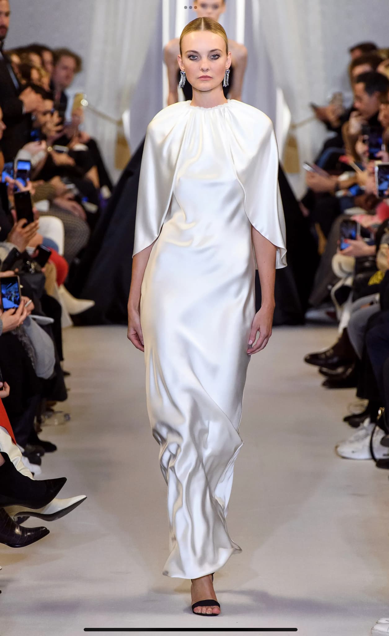 Brandon Maxwell Cape-effect Silk Gown