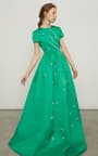 Rochas Ostia Appliqué Short Sleeve Gown