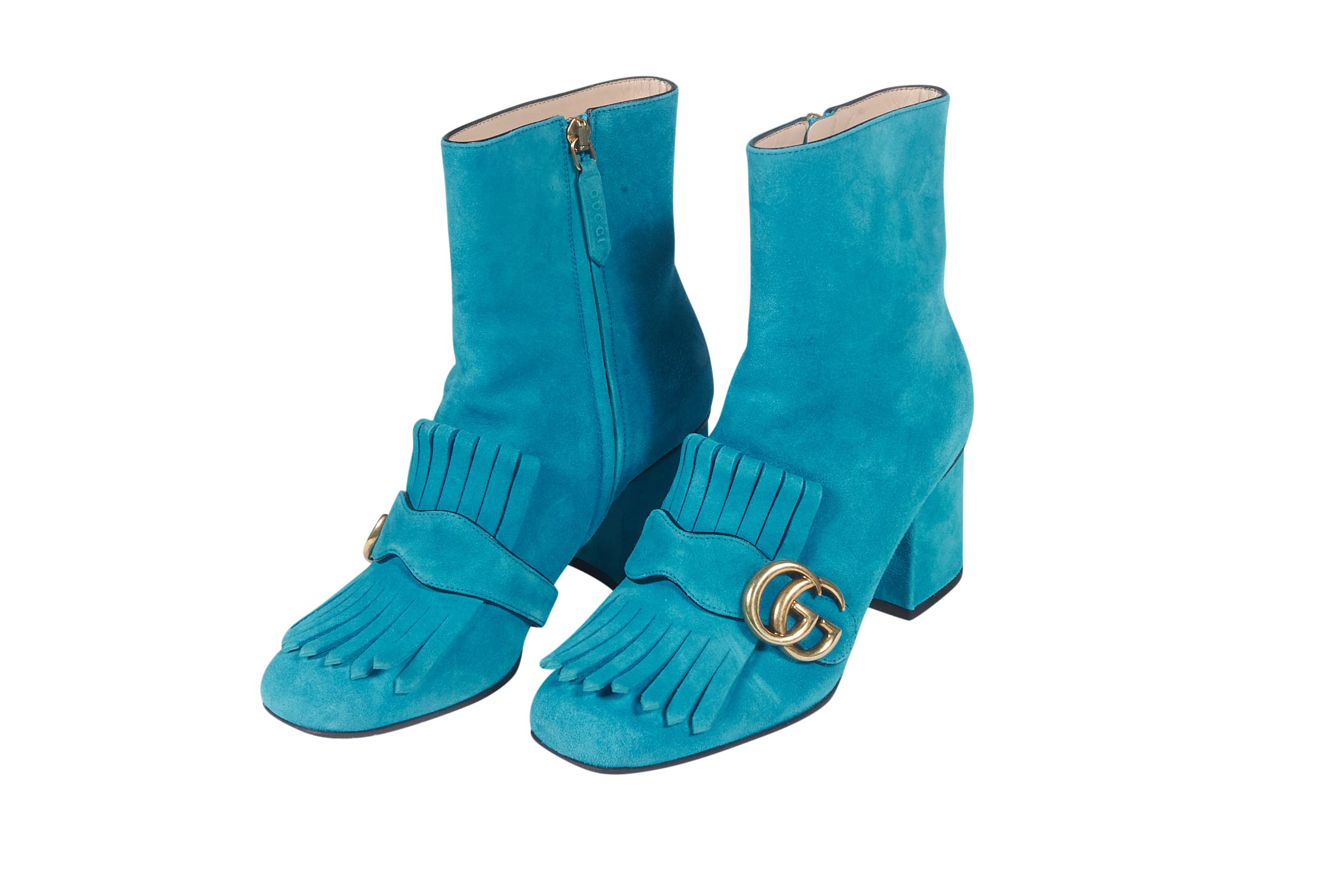 Gucci Double G Blue Suede Boots