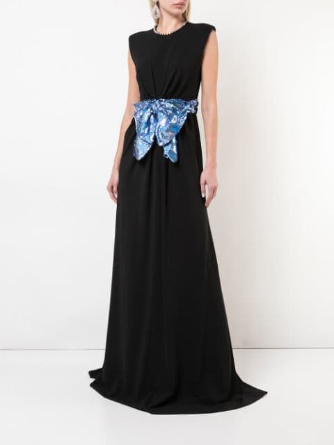 Gucci Sequin Waist Bow Gown