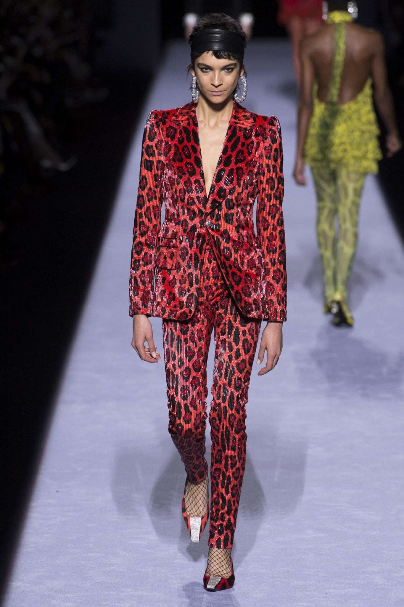 Tom Ford Red Leopard Print Beaded Jacket