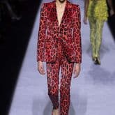 Tom Ford Fall 2018 Red Leopard Print Beaded Suit  — image 1
