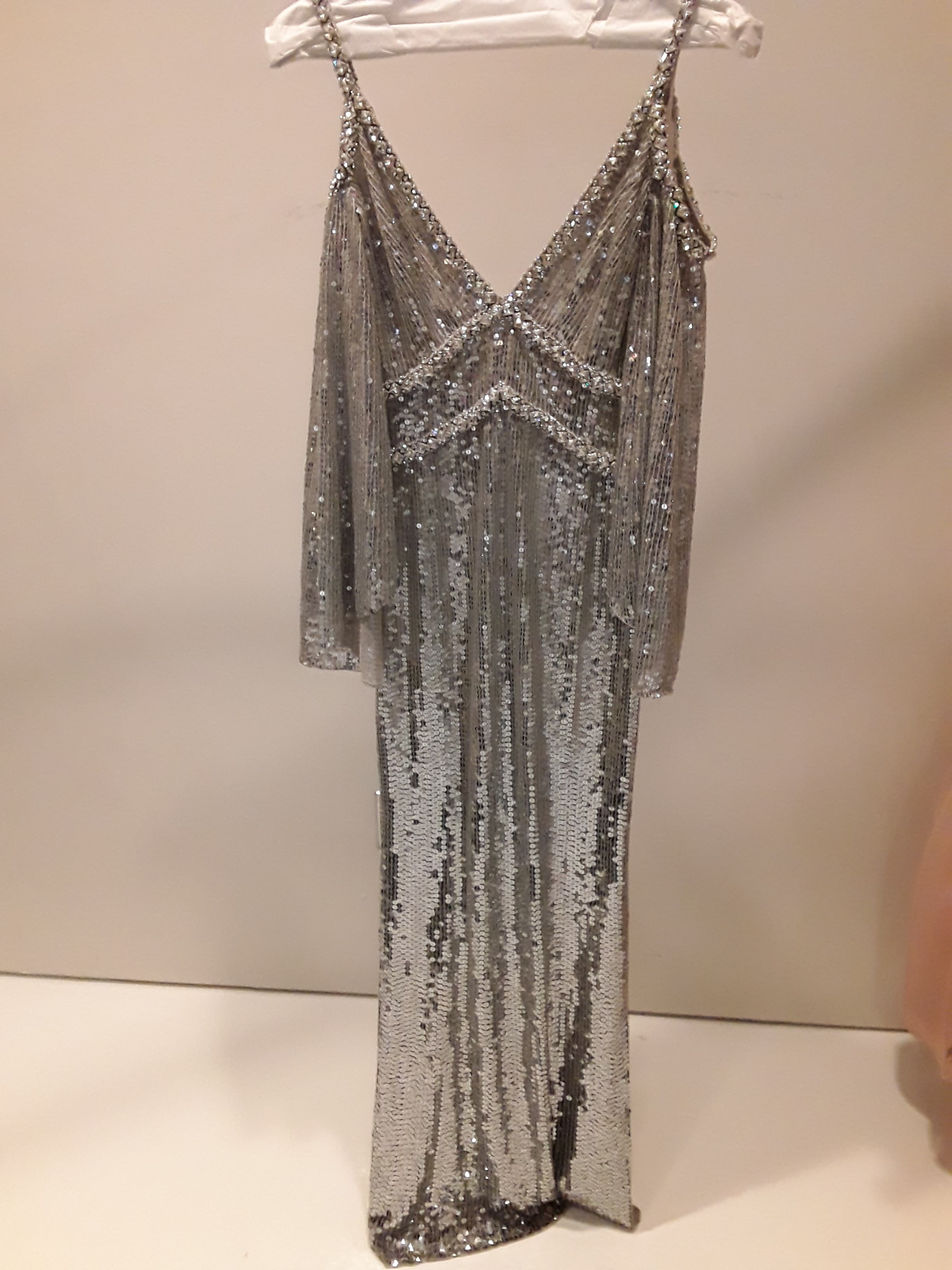 Jenny Packham Sequin Cold Shoulder Dress