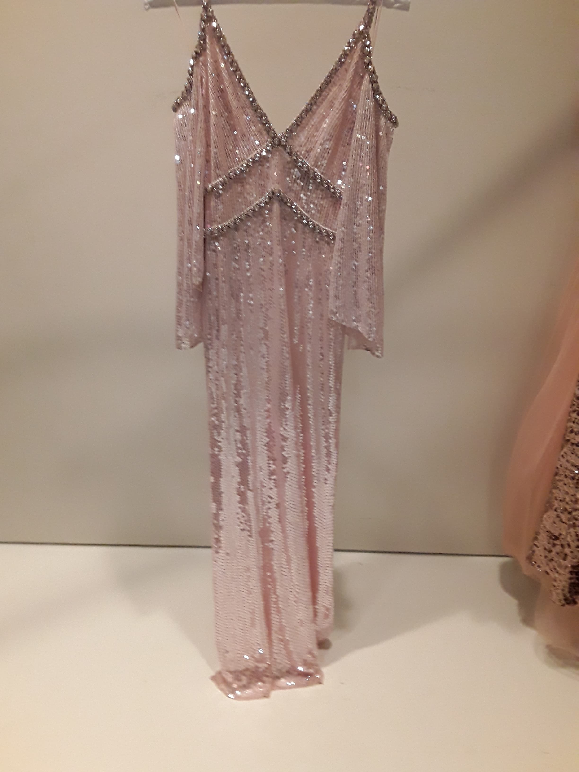 Jenny Packham Sequin Embellished Cold Shoulder Maxi Dress