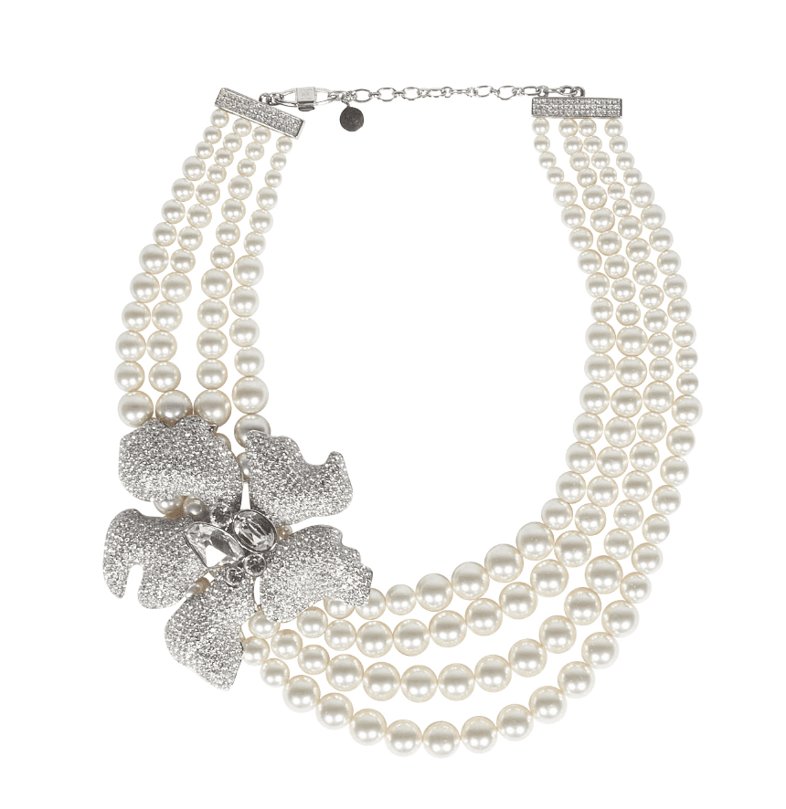 Givenchy Pearl Necklace With Embellished Flower Detail