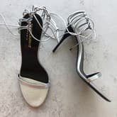 Saint Laurent Silver Lace Up Sandals — image 1