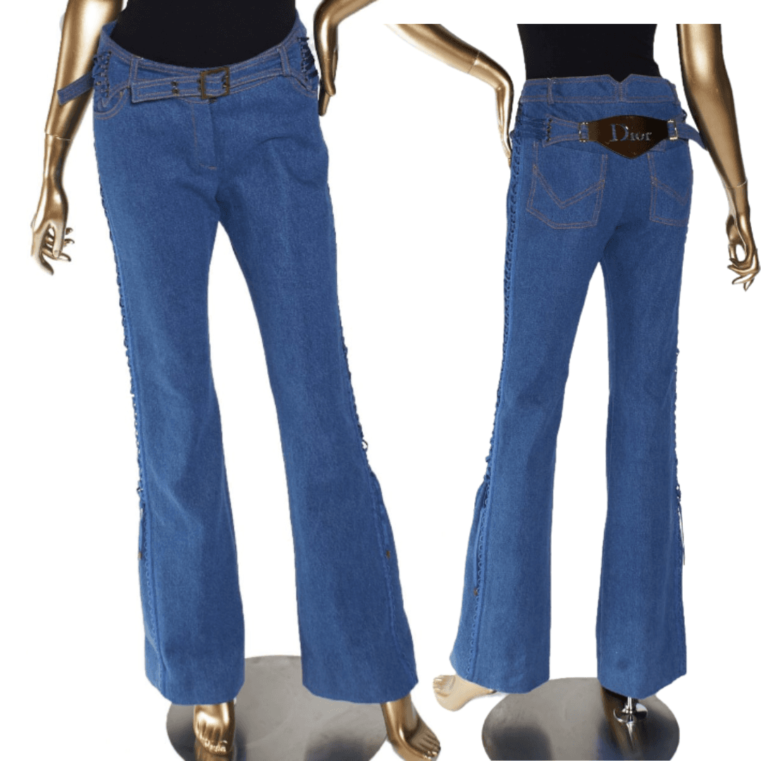 Christian Dior Jeans With Back Buckle Logo Detail