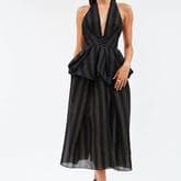 Maticevski Striped Peplum Halter Dress — image 1