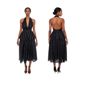Maticevski Striped Peplum Halter Dress — image 5