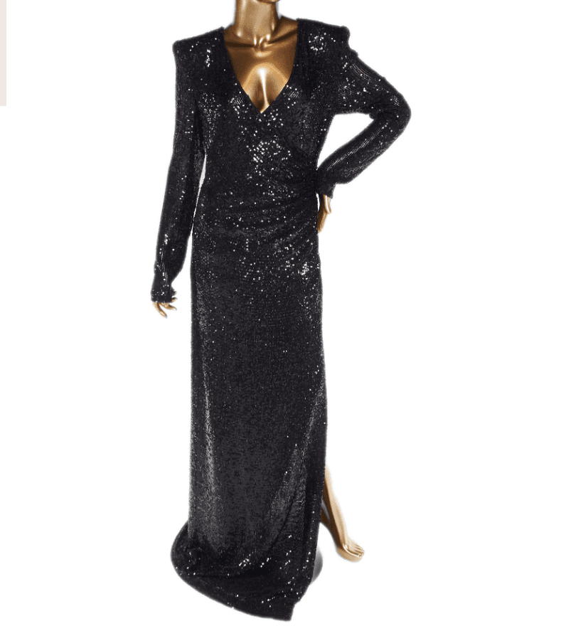 Naeem Khan Spring 2020 Black Long Sleeve Gown