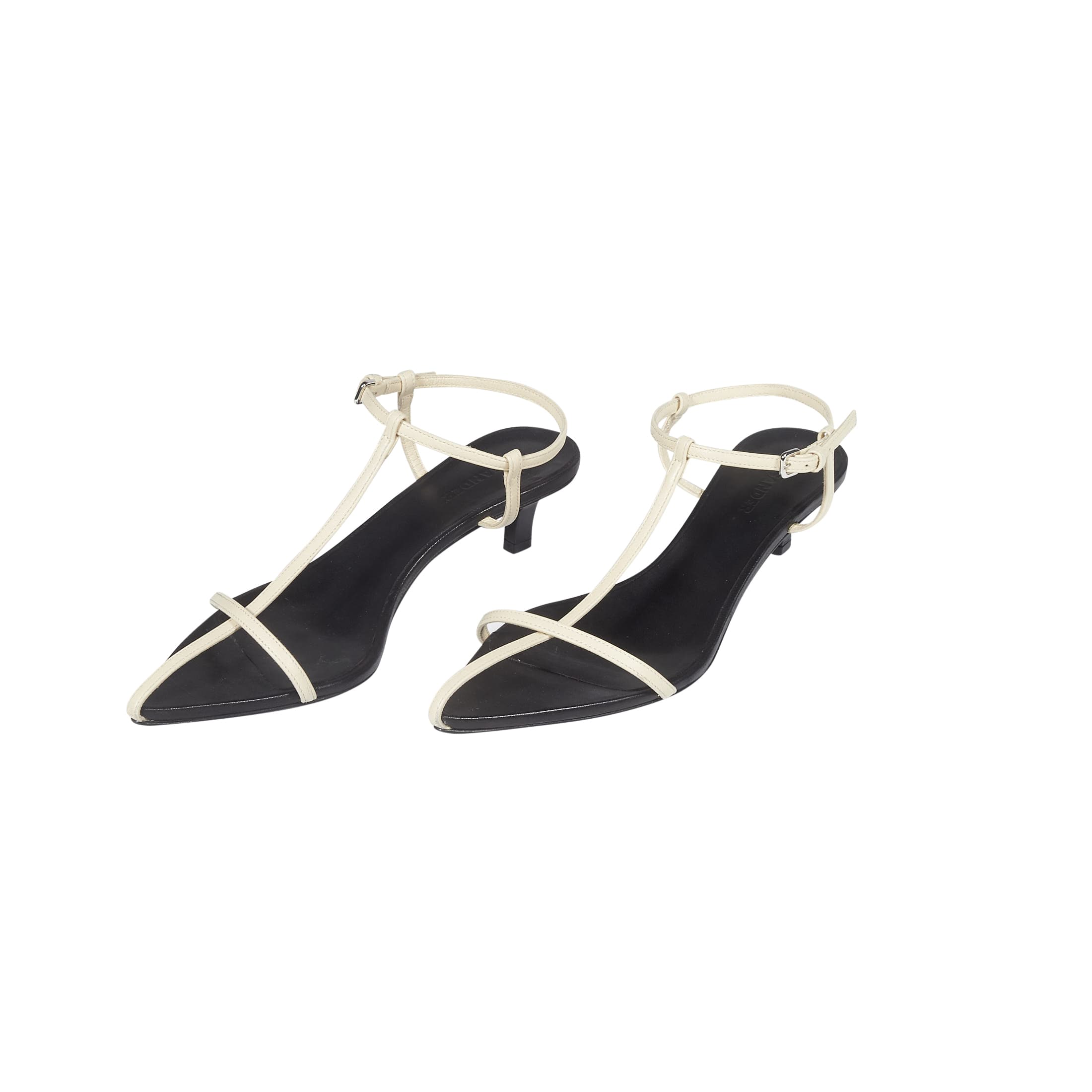 Jil Sander White Kitten Heels 6