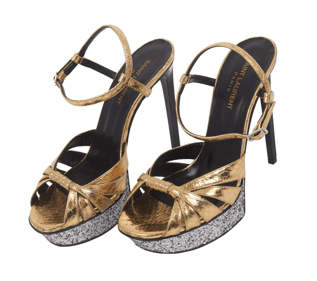 Saint Laurent Gold And Silver Platforms 9
