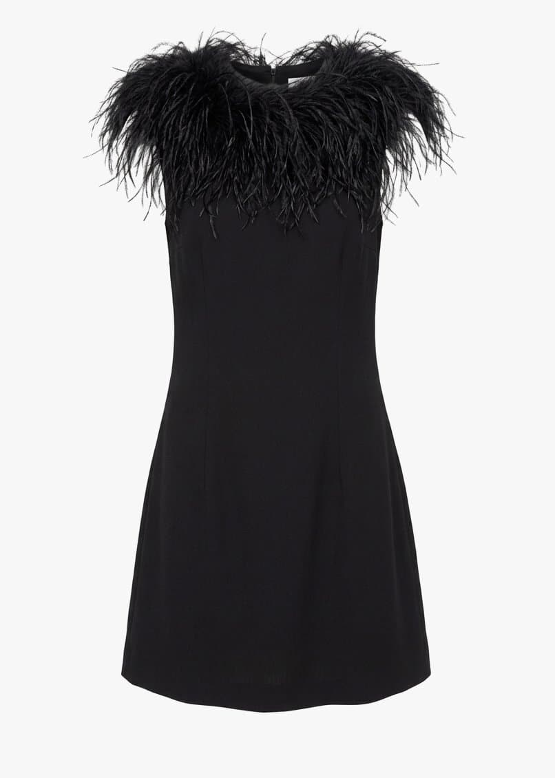 16 Arlington Yasmin Feather Trimmed Mini Dress