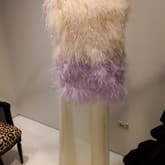16arlington Two-tone Feather Puffball Dress With Chiffon Scarf Train — image 1