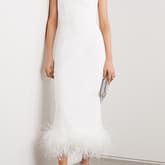 16arlington Strapless Feather-trimmed Crepe Midi Dress — image 1
