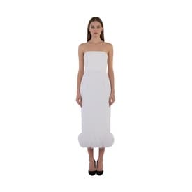 16arlington Strapless Feather-trimmed Crepe Midi Dress — image 3