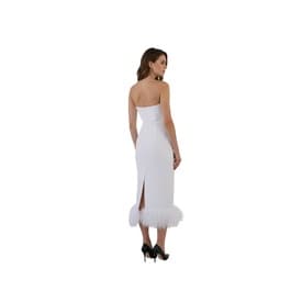 16arlington Strapless Feather-trimmed Crepe Midi Dress — image 5