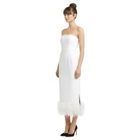 16arlington Strapless Feather-trimmed Crepe Midi Dress — image 6